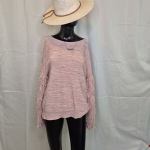 Blush Fringe Statement Sweater